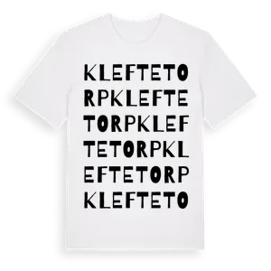 Kleftetorp ordlek t-shirt – ekologisk bomull t-shirt från Pinshirt
