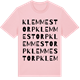 Pink Cotton t-shirt med Klemmestorp ordlek t-shirt