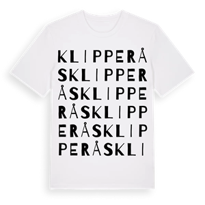 Klipperås ordlek t-shirt – ekologisk bomull t-shirt från Pinshirt