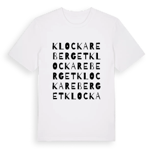 Klockareberget ordlek t-shirt – ekologisk bomull t-shirt från Pinshirt