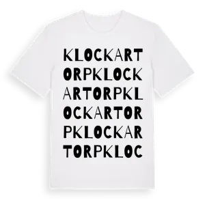 Klockartorp ordlek t-shirt – ekologisk bomull t-shirt från Pinshirt