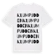 White t-shirt med Klumpudden ordlek t-shirt
