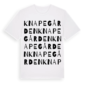 Knapegården ordlek t-shirt – ekologisk bomull t-shirt från Pinshirt