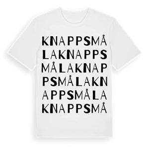 Knappsmåla ordlek t-shirt – ekologisk bomull t-shirt från Pinshirt