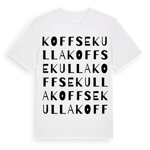 Koffsekulla ordlek t-shirt – ekologisk bomull t-shirt från Pinshirt
