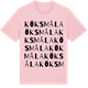 Pink Cotton t-shirt med Köksmåla ordlek t-shirt
