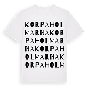 Korpaholmarna ordlek t-shirt – ekologisk bomull t-shirt från Pinshirt