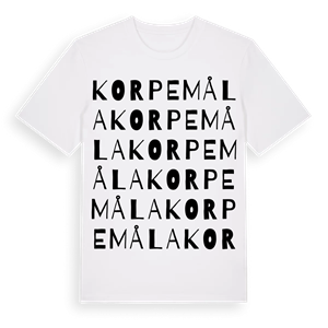 Korpemåla ordlek t-shirt – ekologisk bomull t-shirt från Pinshirt