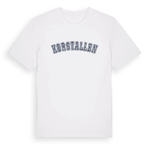 Korstallen college t-shirt – ekologisk bomull t-shirt från Pinshirt