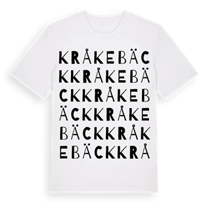Kråkebäck ordlek t-shirt – ekologisk bomull t-shirt från Pinshirt