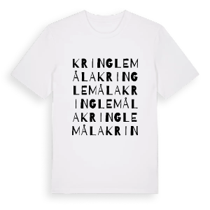 Kringlemåla ordlek t-shirt – ekologisk bomull t-shirt från Pinshirt