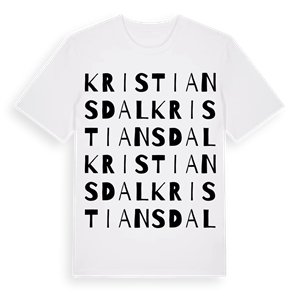 Kristiansdal ordlek t-shirt – ekologisk bomull t-shirt från Pinshirt