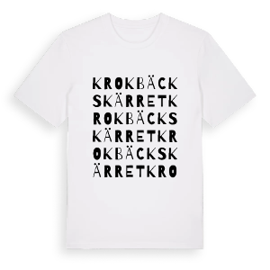 Krokbäckskärret ordlek t-shirt – ekologisk bomull t-shirt från Pinshirt
