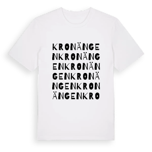 Kronängen ordlek t-shirt – ekologisk bomull t-shirt från Pinshirt