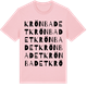 Pink Cotton t-shirt med Krönbadet ordlek t-shirt