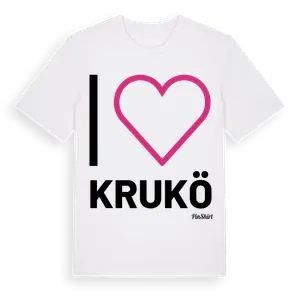 Jag älskar Krukö t-shirt stort tryck – ekologisk bomull t-shirt från Pinshirt