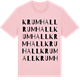 Pink Cotton t-shirt med Krumhall ordlek t-shirt