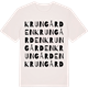 Vintage White t-shirt med Krungården ordlek t-shirt