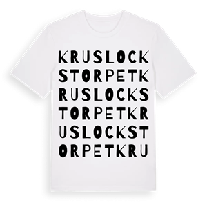 Kruslockstorpet ordlek t-shirt – ekologisk bomull t-shirt från Pinshirt