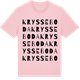 Pink Cotton t-shirt med Krysseboda ordlek t-shirt