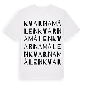Kvarnamålen ordlek t-shirt – ekologisk bomull t-shirt från Pinshirt