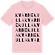 Pink Cotton t-shirt med Kvarnekulla ordlek t-shirt