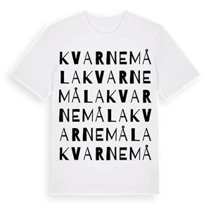 Kvarnemåla ordlek t-shirt – ekologisk bomull t-shirt från Pinshirt