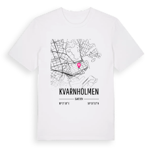 Kvarnholmen karta t-shirt – ekologisk bomull t-shirt från Pinshirt