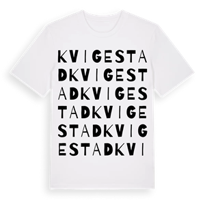 Kvigestad ordlek t-shirt – ekologisk bomull t-shirt från Pinshirt