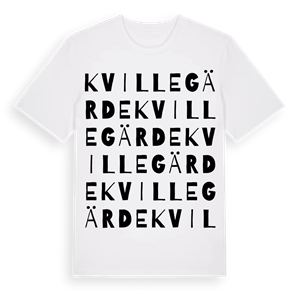 Kvillegärde ordlek t-shirt – ekologisk bomull t-shirt från Pinshirt
