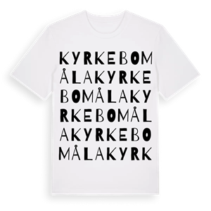 Kyrkebomåla ordlek t-shirt – ekologisk bomull t-shirt från Pinshirt