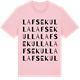 Pink Cotton t-shirt med Lafsekulla ordlek t-shirt