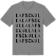 Mid Heather Gray t-shirt med Lafsekulla ordlek t-shirt