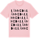 Pink Cotton t-shirt med Lämmedal ordlek t-shirt