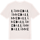 Vintage White t-shirt med Lämmedal ordlek t-shirt