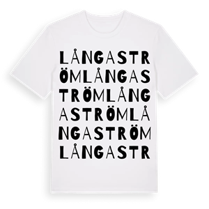 Långaström ordlek t-shirt – ekologisk bomull t-shirt från Pinshirt