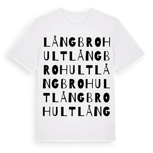 Långbrohult ordlek t-shirt – ekologisk bomull t-shirt från Pinshirt