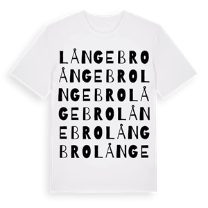 Långebro ordlek t-shirt – ekologisk bomull t-shirt från Pinshirt