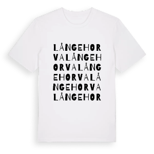 Långehorva ordlek t-shirt – ekologisk bomull t-shirt från Pinshirt