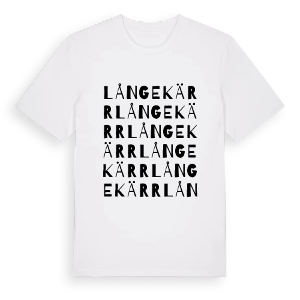 Långekärr ordlek t-shirt – ekologisk bomull t-shirt från Pinshirt