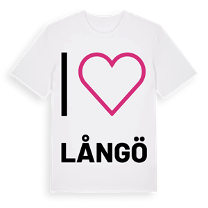 Jag älskar Långö t-shirt stort tryck – ekologisk bomull t-shirt från Pinshirt