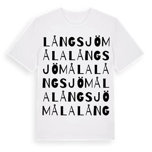 Långsjömåla ordlek t-shirt – ekologisk bomull t-shirt från Pinshirt