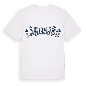 Långsjön college t-shirt – ekologisk bomull t-shirt från Pinshirt
