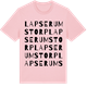 Pink Cotton t-shirt med Lapserumstorp ordlek t-shirt