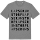 Mid Heather Gray t-shirt med Lapserumstorp ordlek t-shirt