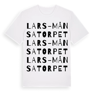 Lars-Månsatorpet ordlek t-shirt – ekologisk bomull t-shirt från Pinshirt