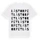 White t-shirt med Låstorpet ordlek t-shirt