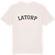 Vintage White t-shirt med Latorp böjd t-shirt