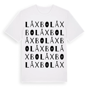 Låxbo ordlek t-shirt – ekologisk bomull t-shirt från Pinshirt