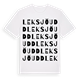 White t-shirt med Leksjöudd ordlek t-shirt
